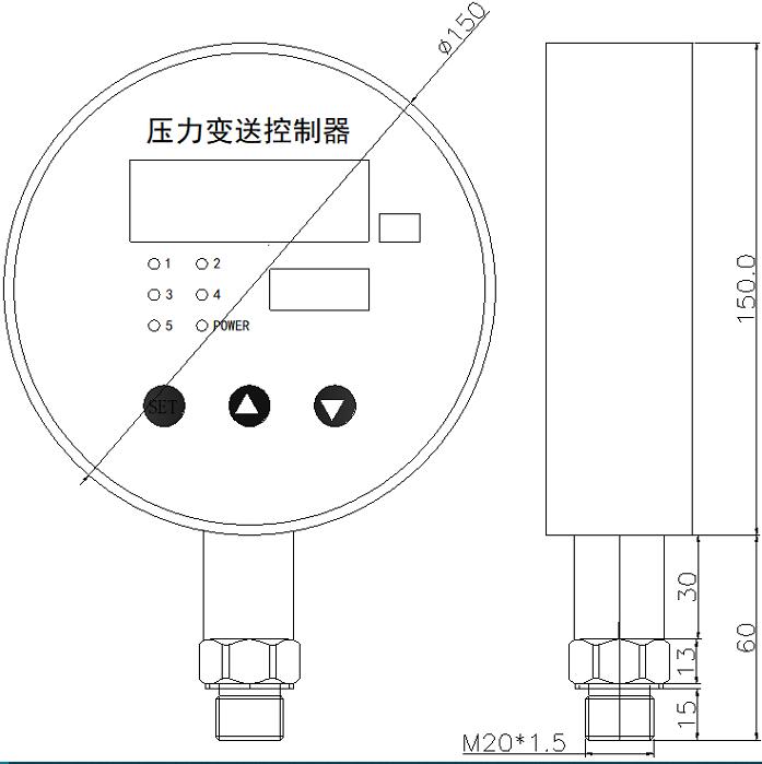 HDK150数字黄瓜软件下载控制器尺寸图