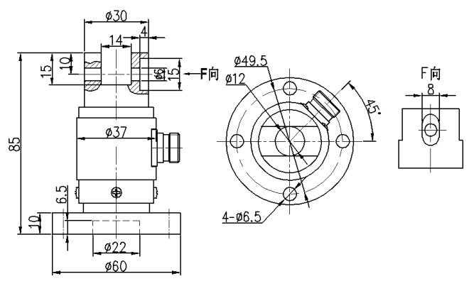 HDN-11A静态扭矩传感器尺寸 HDN-11A静态扭矩传感器尺寸